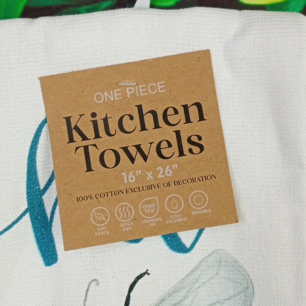 🌼🍒 Bee Sweet White Kitchen Towel - Picture 2 of 5
